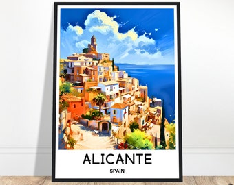 Alicante Travel Print Spain Poster Spanish Art Print Spain Lover Gift Alicante Wall Hanging Art Home Office Desk Decor Alicante Illustration