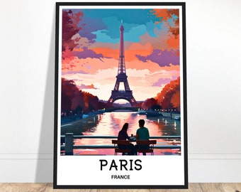 Paris Travel Poster Paris Travel Print Paris Art Print Paris Travel Gift Paris Wall Decor Paris Lover Gift Paris France Print Eiffel Tower