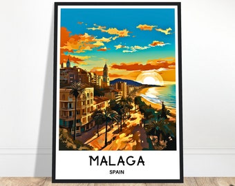 Malaga Travel Poster Malaga Travel Print Malaga Spain Travel Malaga Poster Malaga Travel Gift Malaga Print Spain Travel Gift Malaga Wall Art