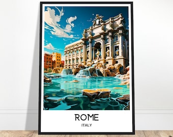 Póster de viaje a Roma Impresión de viaje a Roma Regalo de arte de Roma Arte de viaje a Roma Impresión de Roma, Italia Regalo para amantes de Roma Pintura de Roma Impresión de obras de arte de Roma Roma