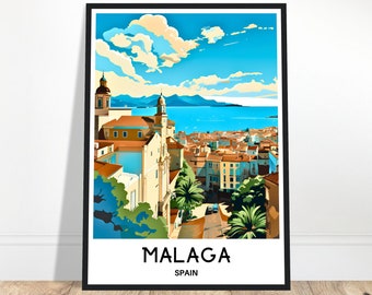Malaga Travel Poster Malaga Travel Print Malaga Spain Travel Malaga Poster Malaga Travel Gift Malaga Print Spain Travel Gift Malaga Wall Art