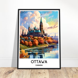 Ottawa Reise-Druck Ottawa Poster Kanada Kunst Druck Kanada Liebhaber Geschenk Wandbehang Home Office Schreibtisch Dekor Ottawa Stadt Illustration