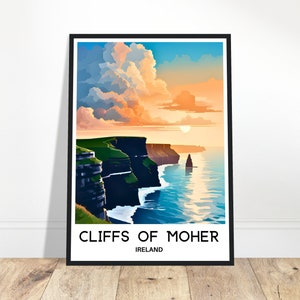 Cliffs of Moher Reiseposter Cliffs of Moher Reisedruck Cliffs of Moher Irland Druck Irland Liebhaber Geschenk Irland Reisegeschenk Irland Kunst