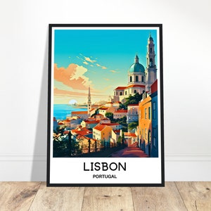 Lisbon Travel Print Lisbon Poster Portuguese Art Print Portugal Lover Gift Wall Hanging Art Home Decor Lisbon City Illustration
