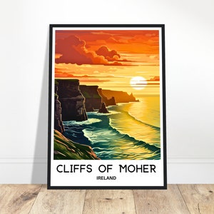 Cliffs of Moher Reiseposter Cliffs of Moher Reisedruck Cliffs of Moher Irland Druck Irland Liebhaber Geschenk Irland Reisegeschenk Irland Kunst