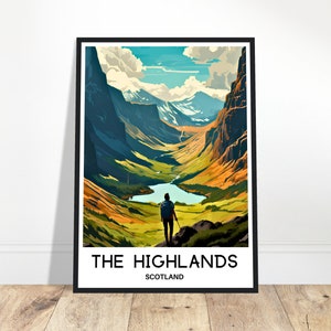 Scottish Highlands Travel Poster, Highlands Travel Print, Highlands Wall Art Highlands Travel Gift Highlands Wall Decor, Highlands Art Print