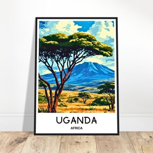 Uganda Travel Print Uganda Poster African Art Print Africa Lover Gift Wall Hanging Art Home Office Decor Uganda Illustration