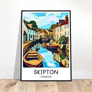 Sprungton Reise-Druck Sprungton Poster Englisch Kunst Druck England Liebhaber Geschenk Wandbehang Kunst Yorkshire Illustration Haus Büro Dekor