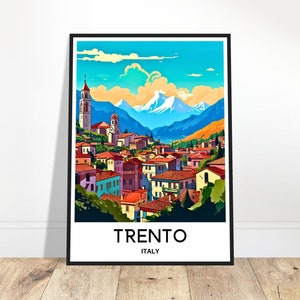 Trento Travel Print Trento Poster Italian Art Print Italy Lover Gift Italy Wall Hanging Art Home Office Decor Trento City Illustration