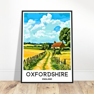 Oxfordshire Travel Print Oxfordshire Poster English Art Print England Lover Gift Wall Hanging Art Home Office Decor Oxfordshire Illustration