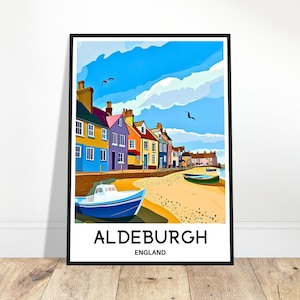 Aldeburgh Travel Print Aldeburgh Poster English Art Print England Lover Gift Wall Hanging Home Office Decor Aldeburgh Town Illustration