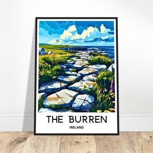 The Burren Travel Print The Burren Poster Irish Art Print Ireland Lover Gift Wall Hanging Art The Burren Illustration Home Office Decor