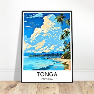 Tonga Travel Print Tonga Island Poster Polynesia Art Print Tonga Lover Gift Wall Hanging Art Oceania Island Illustration Home Office Decor