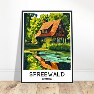 Spreewald Reise Druck Spreewald Poster Deutsch Kunstdruck Deutschland Liebhaber Geschenk Wandbehang Kunst Home Office Dekor Spreewald Region Illustration