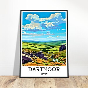 Dartmoor National Park Travel Print Devon Poster English Art Print England Lover Gift Wall Hanging Art Dartmoor Park Illustration Home Decor