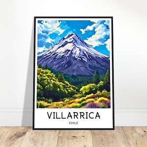 Villarrica Travel Print Villarrica Poster Chilean Art Print Chile Lover Gift Wall Hanging Art Villarrica Illustration Home Decor