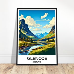 Glencoe Travel Poster Glencoe Travel Print Glencoe Scotland Print Glencoe Art Print Glencoe Wall Art Scotland Travel Gift Glencoe Print Gift