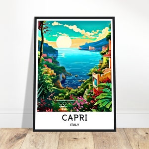 Capri Travel Poster Capri Travel Print Capri Italy Print Capri Art Print Capri Travel Gift Capri Wall Print Capri Lover Gift Italy Capri Art