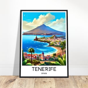 Tenfera Reise Poster Kaneriff Reise-Druck Kaneriffer Reise-Druck Kaneriffer Spanien Druck Kaneriffer Liebhaber Geschenk Kanvas Reisegeschenk Kanaere Wandkunst Kanfero