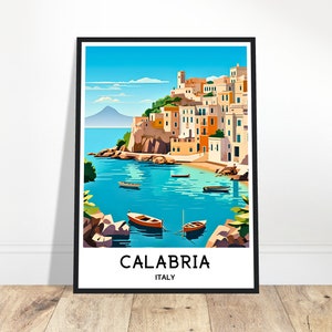 Kalabrien Reise-Druck Kalabrien Poster Italienischer Kunstdruck Italien-Liebhaber Geschenk Wandbehang Kunst Home Office Dekor Kalabrien Illustration