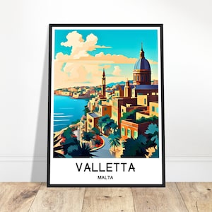 Malta Poster Valletta Reisedruck Maltesisch Kunstdruck Malta Liebhaber Geschenk Wandbehang Kunst Home Office Schreibtisch Dekor Valletta Illustration