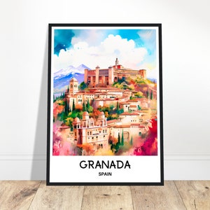 Granada Watercolor Print Granada Travel Poster Spanish Art Print Spain Lover Gift Granada City Watercolour Painting Illustration Home Decor