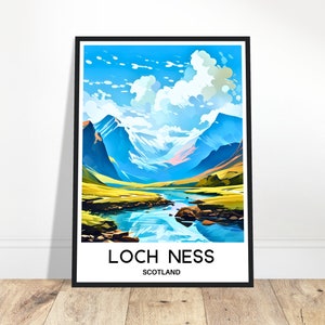Loch Ness Travel Poster Loch Ness Travel Print Loch Ness Scotland Print Loch Ness Art Print Loch Ness Travel Gift Loch Ness Wall Print