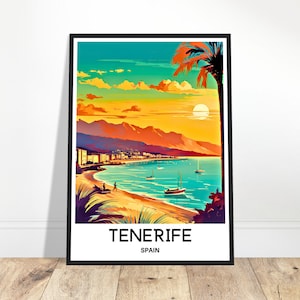 Teneriffa Reise-Druck Teneriffa Poster Spanischer Kunstdruck Spanien-Liebhaber-Geschenk Wandbehang Kunst Home Office Schreibtisch-Dekor Teneriffa Illustration
