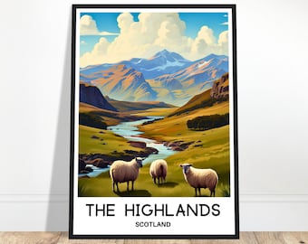 Scottish Highlands Travel Poster, Highlands Travel Print, Highlands Wall Art Highlands Travel Gift Highlands Wall Decor, Highlands Art Print