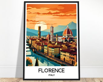 Florence Travel Poster Florence Travel Print Florence Art Print Florence Wall Art Florence Gift Florence Painting Florence Vintage Poster