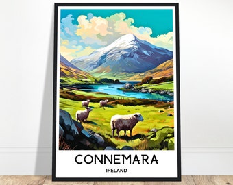 Connemara Travel Poster Connemara Travel Print Connemara Ireland Print Irish Art Print Connemara Travel Art Connemara Travel Gift Ireland