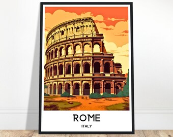 Póster de viaje a Roma Impresión de viaje a Roma Regalo de Roma Arte de viaje a Roma Impresión de Roma Italia Regalo para amantes de Roma Pintura de Roma Impresión del Coliseo de Roma Roma