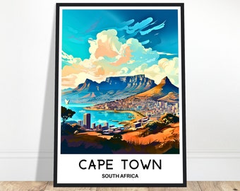 Cape Town Travel Poster Cape Town Travel Print Cape Town Art Print South Africa Travel Gift Cape Town South Africa Art Print Cape Town Gift