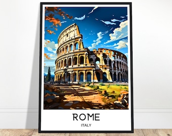 Póster de viaje a Roma Impresión de viaje a Roma Regalo de Roma Arte de viaje a Roma Impresión de Roma Italia Regalo para amantes de Roma Pintura de Roma Impresión del Coliseo de Roma Roma
