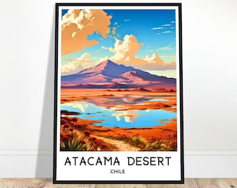 Atacama-Wüste Reise-Druck Atacama-Wüste Poster chilenischen Kunstdruck Chile Liebhaber Geschenk Wandbehang Kunst Atacama-Wüste Illustration Wohnkultur