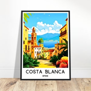 Costa Blanca Reisedruck Costa Blanca Poster Spanischer Kunstdruck Spanien Liebhaber Geschenk Wandbehang Home Office Dekor Costa Blanca Illustration