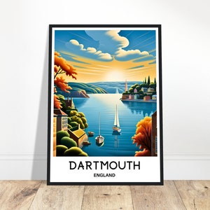 Dartmouth Travel Poster, Dartmouth Travel Print, Dartmouth Wall Art, Dartmouth Travel Gift, Dartmouth Wall Decor, Dartmouth Painting Artwork