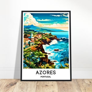 Azoren Reise Poster Azoren Reise Druck Azoren Insel Druck Azoren Reise Geschenk Azoren Wandkunst Azoren Malerei Azoren Portugal Druck Azoren