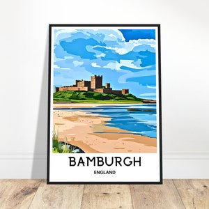 Bamburgh Travel Print Bamburgh Poster English Art Print England Lover Gift Wall Hanging Art Home Office Decor Bamburgh Illustration