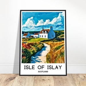Isle of Islay Travel Print Isle of Islay Poster Scottish Art Print Scotland Lover Gift Wall Hanging Illustration Home Office Decor