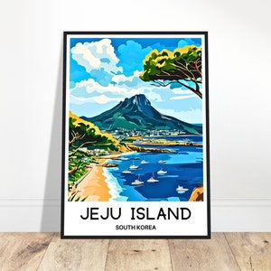 Jeju Island Travel Print Jeju Island Poster Korean Art Print South Korea Lover Gift Wall Hanging Art Illustration Home Office Room Decor