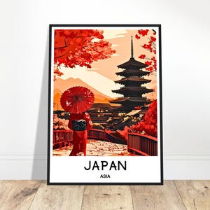Japan Reise Druck Japan Reise Poster Japanischer Kunstdruck Japan Liebhaber Geschenk Wandbehang Kunst Home Office Schreibtisch Dekor Japan Illustration