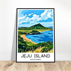 Jeju Island Travel Print Jeju Island Poster Korean Art Print South Korea Lover Gift Wall Hanging Art Illustration Home Office Room Decor