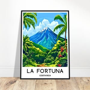 La Fortuna Reise La Fortuna Poster Costa Rica Kunstdruck Costa Rica Liebhaber Geschenk Wandbehang Kunst Wohnkultur La Fortuna Illustration