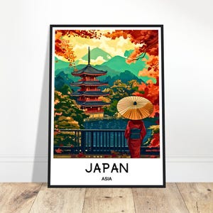 Japan Reise Druck Japan Reise Poster Japanischer Kunstdruck Japan Liebhaber Geschenk Wandbehang Kunst Home Office Schreibtisch Dekor Japan Illustration