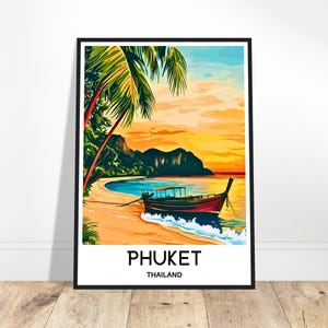 Phuket Island Travel Print Poster Thailand Art Print Thailand Lover Gift Wall Hanging Art Home Office Room Desk Decor Phuket Illustration