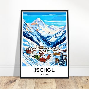 Ischgl Travel Print Ischgl Poster Österreichischer Kunstdruck Österreich Liebhaber Geschenk Wandbehang Kunst Home Office Schreibtisch Zimmer Dekor Ischgl Illustration