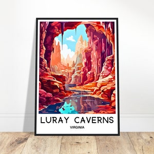 Luray Caverns Reise Druck Luray Caverns Poster Amerikanischer Kunstdruck Virginia Liebhaber Geschenk Wandbehang Kunst Illustration Home Office Schreibtisch Dekor