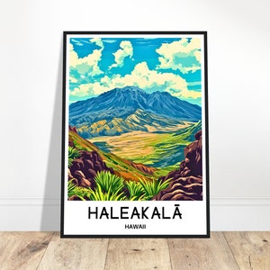 Haleakala National Park Travel Print Haleakala Poster American Art Print Hawaii Lover Gift Wall Hanging Art Haleakala Illustration
