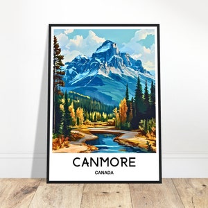 Canmore Travel Print Canmore Poster Canadian Art Print Canada Lover Gift Wall Hanging Home Office Desk Decor Canmore Illustration